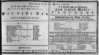 Theaterzettel (Oper und Burgtheater in Wien) 18290321 Seite: 1
