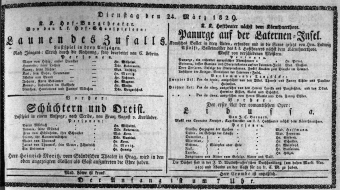 Theaterzettel (Oper und Burgtheater in Wien) 18290324 Seite: 1