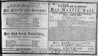 Theaterzettel (Oper und Burgtheater in Wien) 18290330 Seite: 1