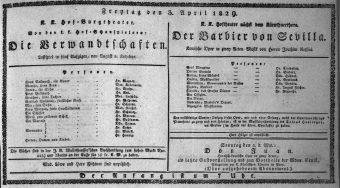 Theaterzettel (Oper und Burgtheater in Wien) 18290403 Seite: 1