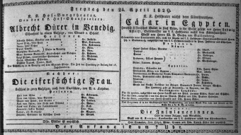 Theaterzettel (Oper und Burgtheater in Wien) 18290424 Seite: 1