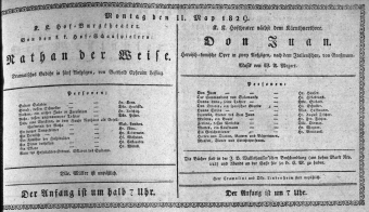 Theaterzettel (Oper und Burgtheater in Wien) 18290511 Seite: 1