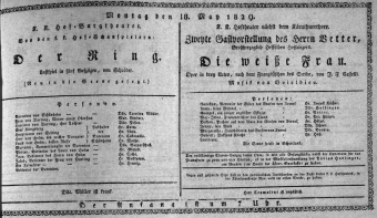 Theaterzettel (Oper und Burgtheater in Wien) 18290518 Seite: 1