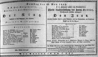 Theaterzettel (Oper und Burgtheater in Wien) 18290523 Seite: 1