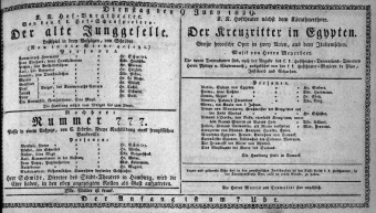 Theaterzettel (Oper und Burgtheater in Wien) 18290609 Seite: 1