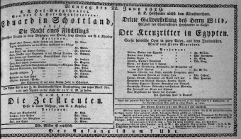 Theaterzettel (Oper und Burgtheater in Wien) 18290622 Seite: 1