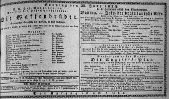 Theaterzettel (Oper und Burgtheater in Wien) 18290628 Seite: 1