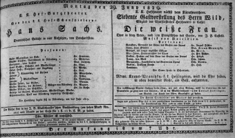 Theaterzettel (Oper und Burgtheater in Wien) 18290629 Seite: 1