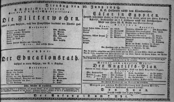 Theaterzettel (Oper und Burgtheater in Wien) 18290630 Seite: 1