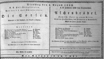 Theaterzettel (Oper und Burgtheater in Wien) 18290804 Seite: 1