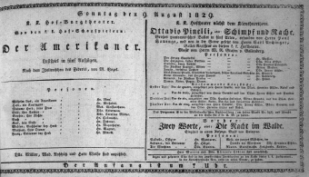 Theaterzettel (Oper und Burgtheater in Wien) 18290809 Seite: 1