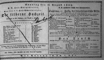 Theaterzettel (Oper und Burgtheater in Wien) 18290816 Seite: 1