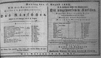 Theaterzettel (Oper und Burgtheater in Wien) 18290817 Seite: 1