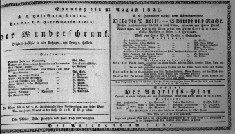 Theaterzettel (Oper und Burgtheater in Wien) 18290823 Seite: 1