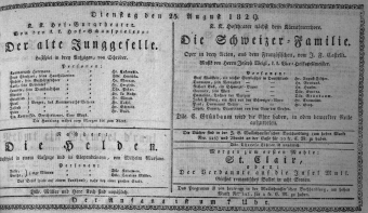 Theaterzettel (Oper und Burgtheater in Wien) 18290825 Seite: 1