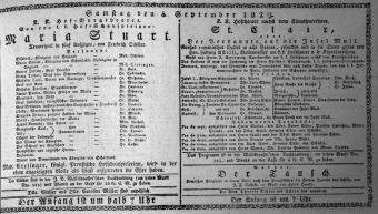 Theaterzettel (Oper und Burgtheater in Wien) 18290905 Seite: 1