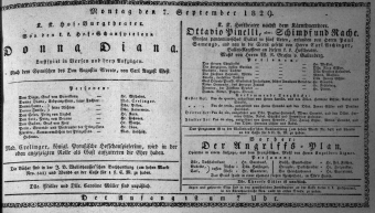 Theaterzettel (Oper und Burgtheater in Wien) 18290907 Seite: 1