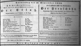 Theaterzettel (Oper und Burgtheater in Wien) 18290924 Seite: 1