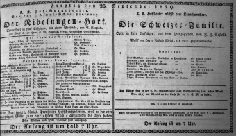 Theaterzettel (Oper und Burgtheater in Wien) 18290925 Seite: 1