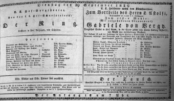 Theaterzettel (Oper und Burgtheater in Wien) 18290929 Seite: 1
