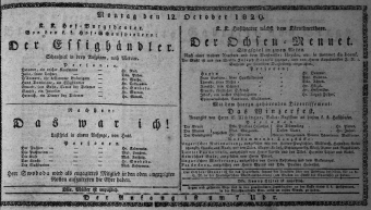 Theaterzettel (Oper und Burgtheater in Wien) 18291012 Seite: 1