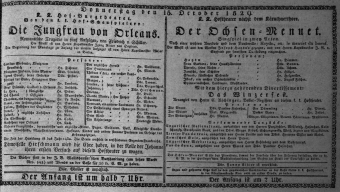 Theaterzettel (Oper und Burgtheater in Wien) 18291015 Seite: 1