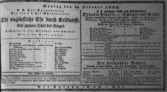 Theaterzettel (Oper und Burgtheater in Wien) 18291019 Seite: 1