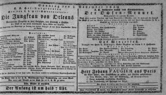 Theaterzettel (Oper und Burgtheater in Wien) 18291101 Seite: 1