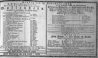 Theaterzettel (Oper und Burgtheater in Wien) 18291114 Seite: 1