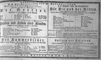 Theaterzettel (Oper und Burgtheater in Wien) 18291126 Seite: 1