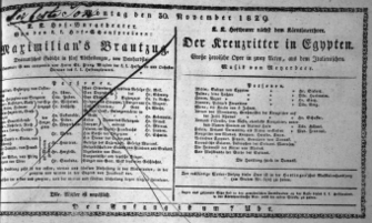 Theaterzettel (Oper und Burgtheater in Wien) 18291130 Seite: 1