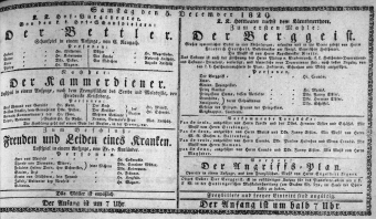 Theaterzettel (Oper und Burgtheater in Wien) 18291205 Seite: 1