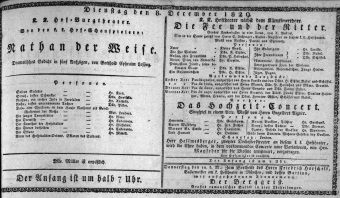 Theaterzettel (Oper und Burgtheater in Wien) 18291208 Seite: 1