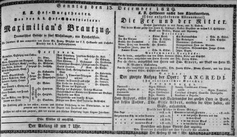 Theaterzettel (Oper und Burgtheater in Wien) 18291213 Seite: 1