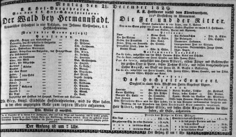 Theaterzettel (Oper und Burgtheater in Wien) 18291221 Seite: 1