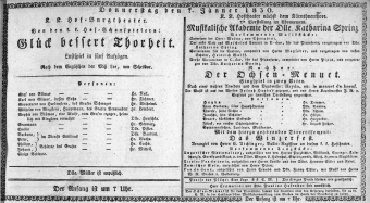Theaterzettel (Oper und Burgtheater in Wien) 18300107 Seite: 1