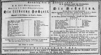 Theaterzettel (Oper und Burgtheater in Wien) 18300110 Seite: 1