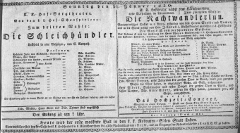 Theaterzettel (Oper und Burgtheater in Wien) 18300131 Seite: 1