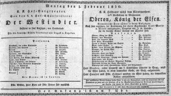 Theaterzettel (Oper und Burgtheater in Wien) 18300201 Seite: 1