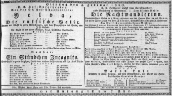 Theaterzettel (Oper und Burgtheater in Wien) 18300202 Seite: 1