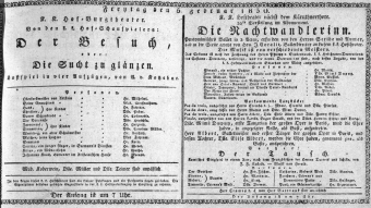 Theaterzettel (Oper und Burgtheater in Wien) 18300205 Seite: 1