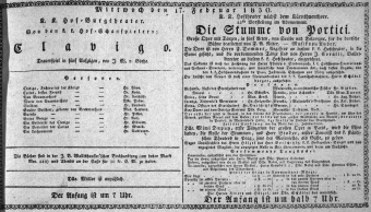 Theaterzettel (Oper und Burgtheater in Wien) 18300217 Seite: 1