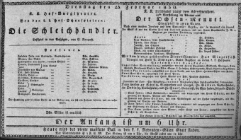 Theaterzettel (Oper und Burgtheater in Wien) 18300223 Seite: 1