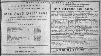 Theaterzettel (Oper und Burgtheater in Wien) 18300228 Seite: 1