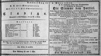 Theaterzettel (Oper und Burgtheater in Wien) 18300304 Seite: 1