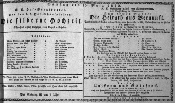 Theaterzettel (Oper und Burgtheater in Wien) 18300313 Seite: 1