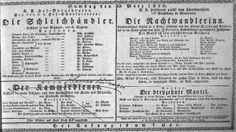 Theaterzettel (Oper und Burgtheater in Wien) 18300320 Seite: 1