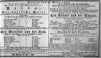 Theaterzettel (Oper und Burgtheater in Wien) 18300322 Seite: 1