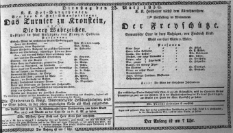 Theaterzettel (Oper und Burgtheater in Wien) 18300323 Seite: 1