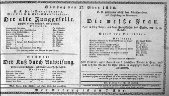 Theaterzettel (Oper und Burgtheater in Wien) 18300327 Seite: 1